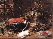 Frans Snyders Hungry Cat with Still Life France oil painting artist
